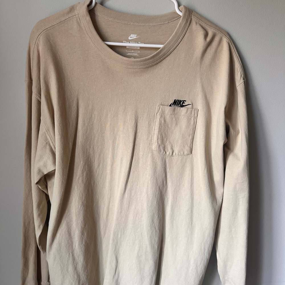 Nike Men's Beige Long Sleeve Tee